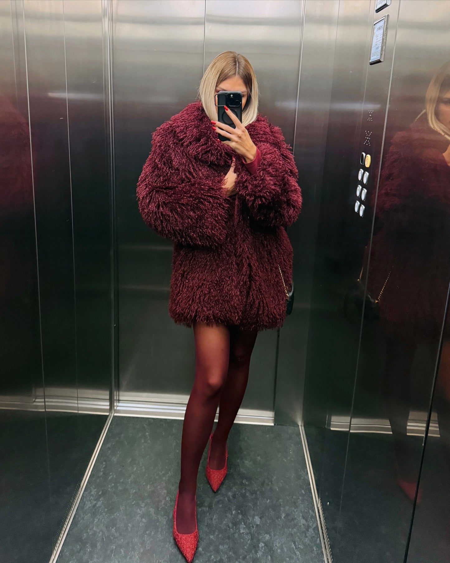 PELLICCIA MONGOLIA BURGUNDY